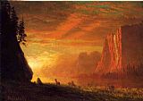 Albert Bierstadt Deer at Sunset painting